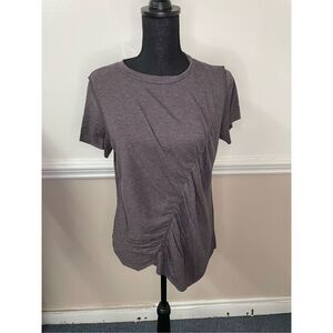 KLD Grey Ruched Front Blouse Size Large
